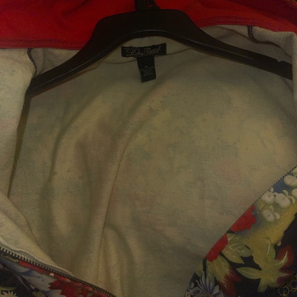 VINTAGE Y2K LUCKY BRAND ASIAN FLORAL PRINT ZIP UP SWEATSHIRT JACKET  SZ XL RARE - Picture 15 of 15